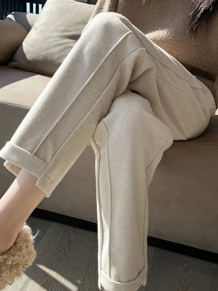 Tia™ | Chic High-Waisted Tweed Pants