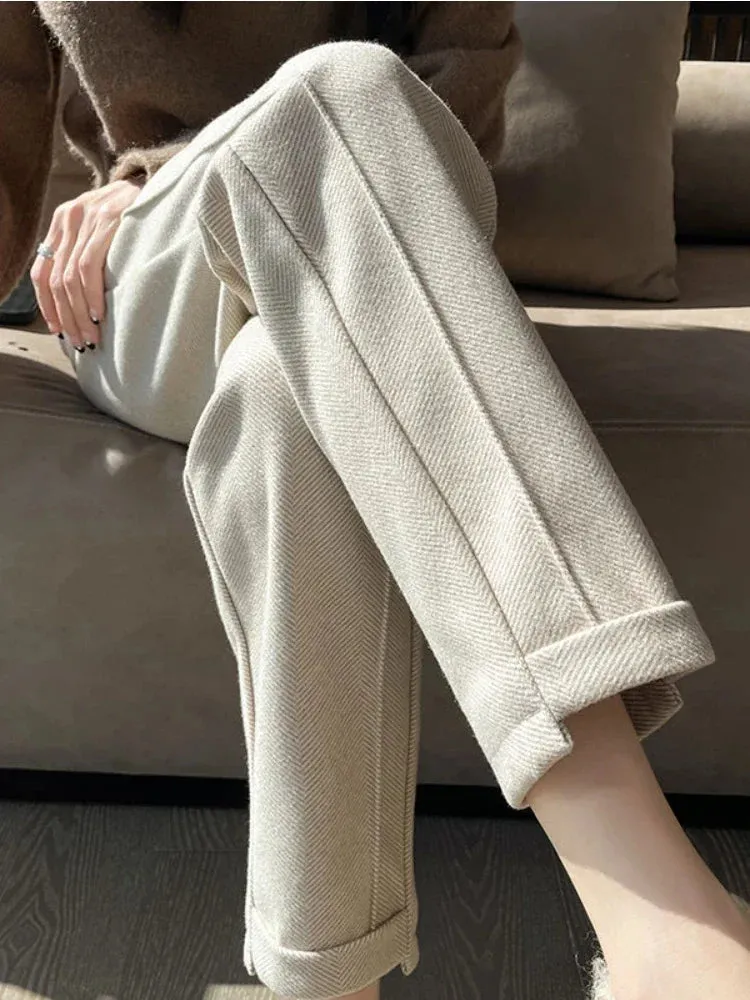 Tia™ | Chic High-Waisted Tweed Pants