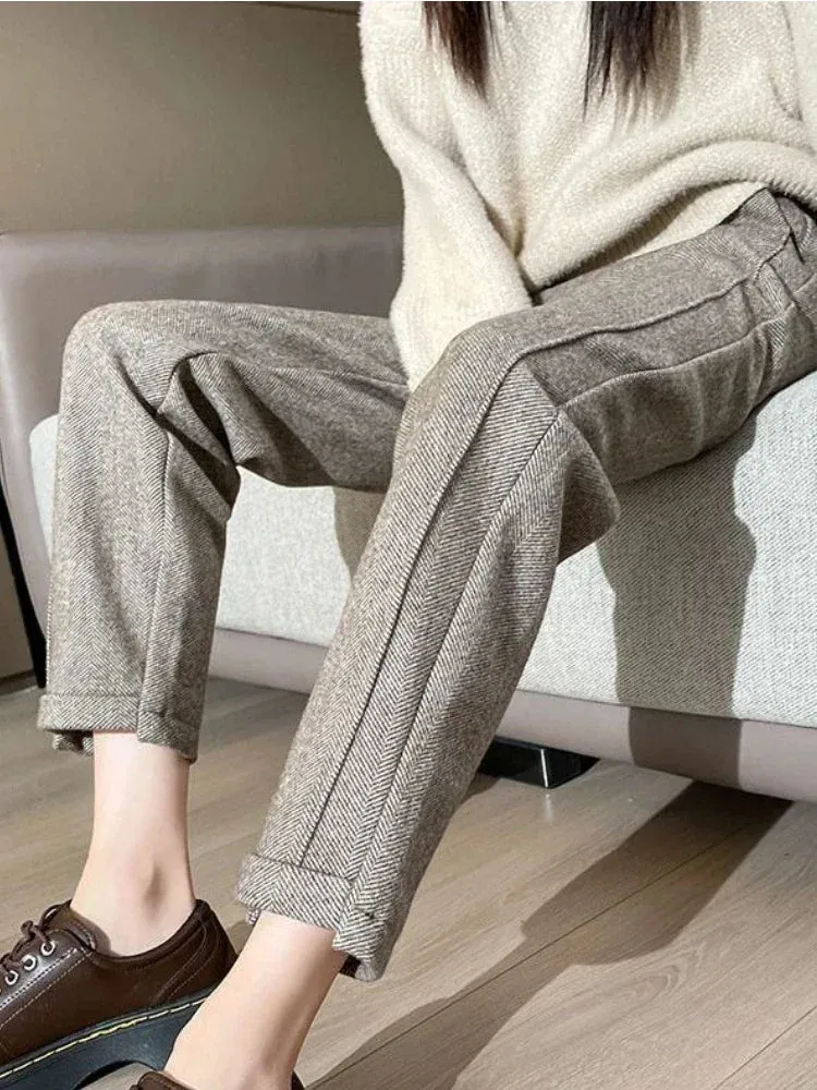 Tia™ | Chic High-Waisted Tweed Pants