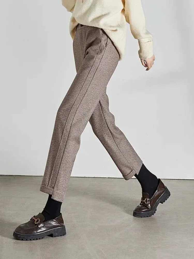 Tia™ | Chic High-Waisted Tweed Pants