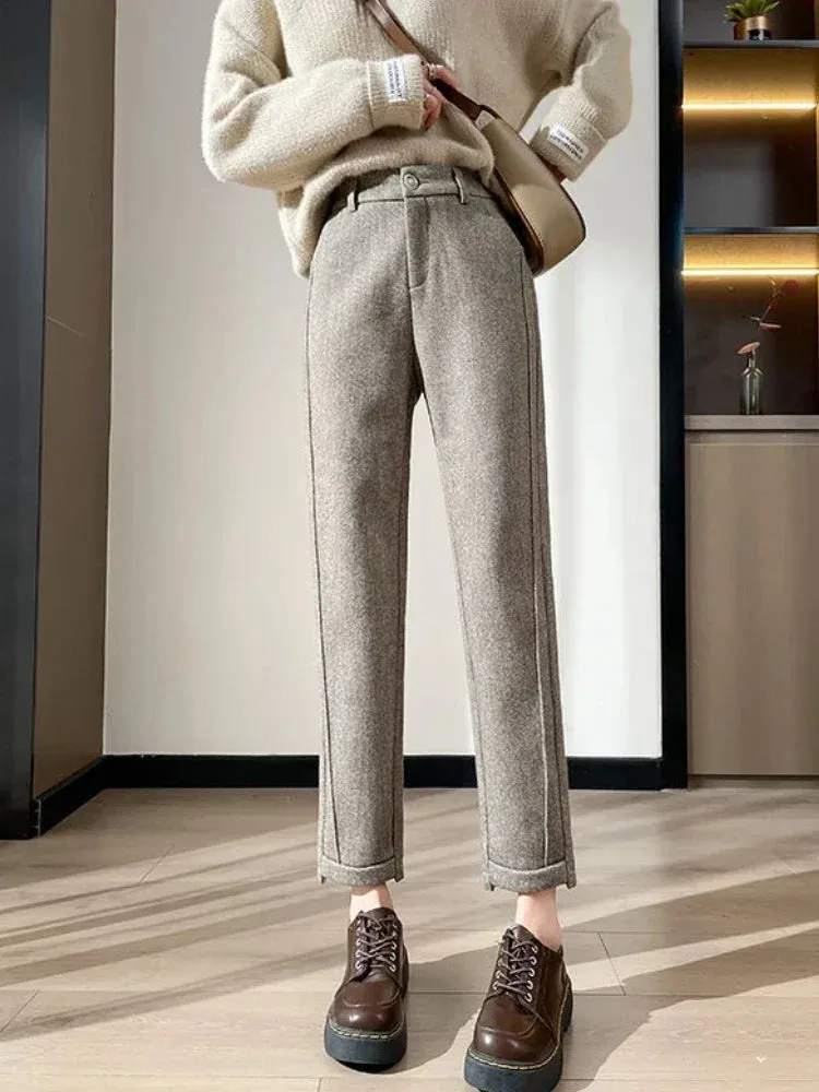 Tia™ | Chic High-Waisted Tweed Pants