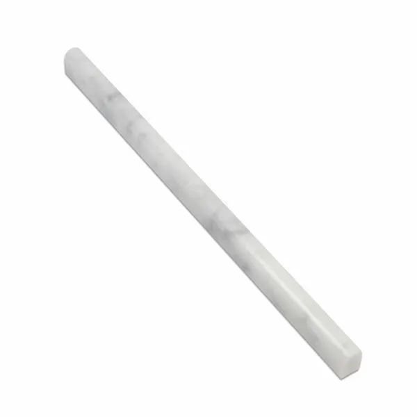 Tilefornia Italian Carrara White Marble 1/2"X12" Pencil Linear Polished/Honed