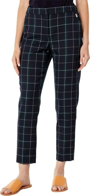 Tommy Hilfiger Womens Plaid Straight Leg Mid Rise Trousers H1NPZ43D