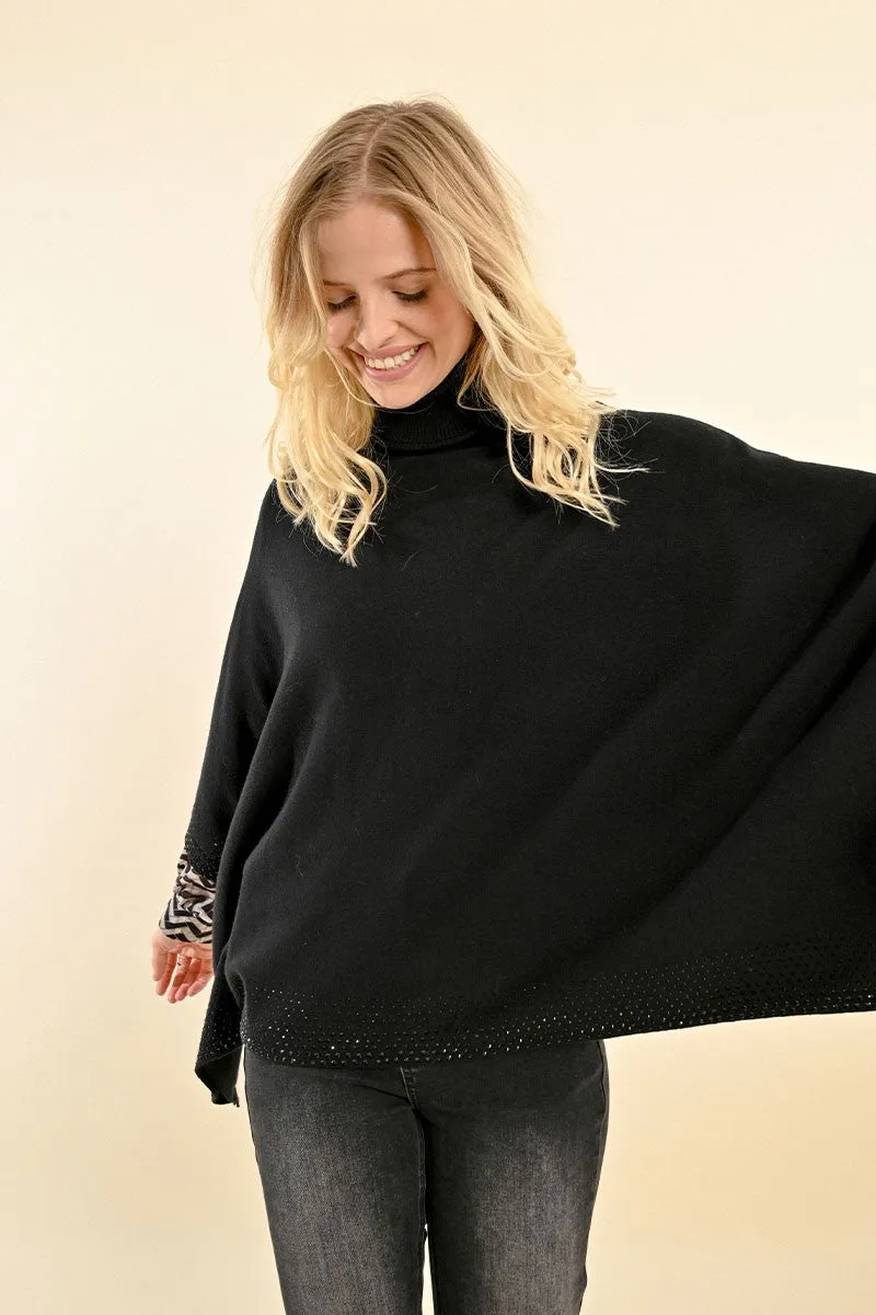 TURTLENECK PONCHO SWEATER