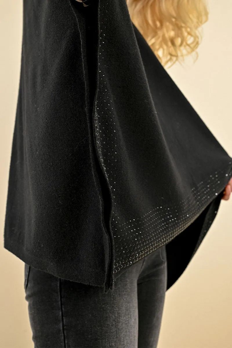 TURTLENECK PONCHO SWEATER