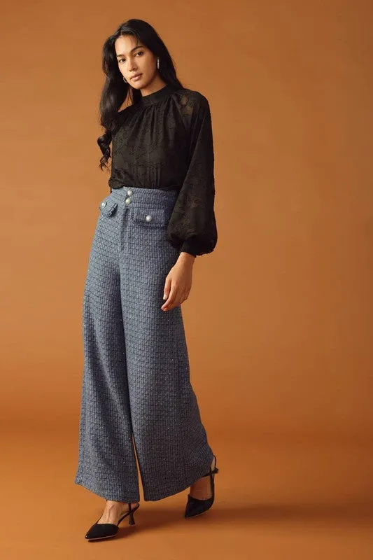 Tweed Wide Leg Pant