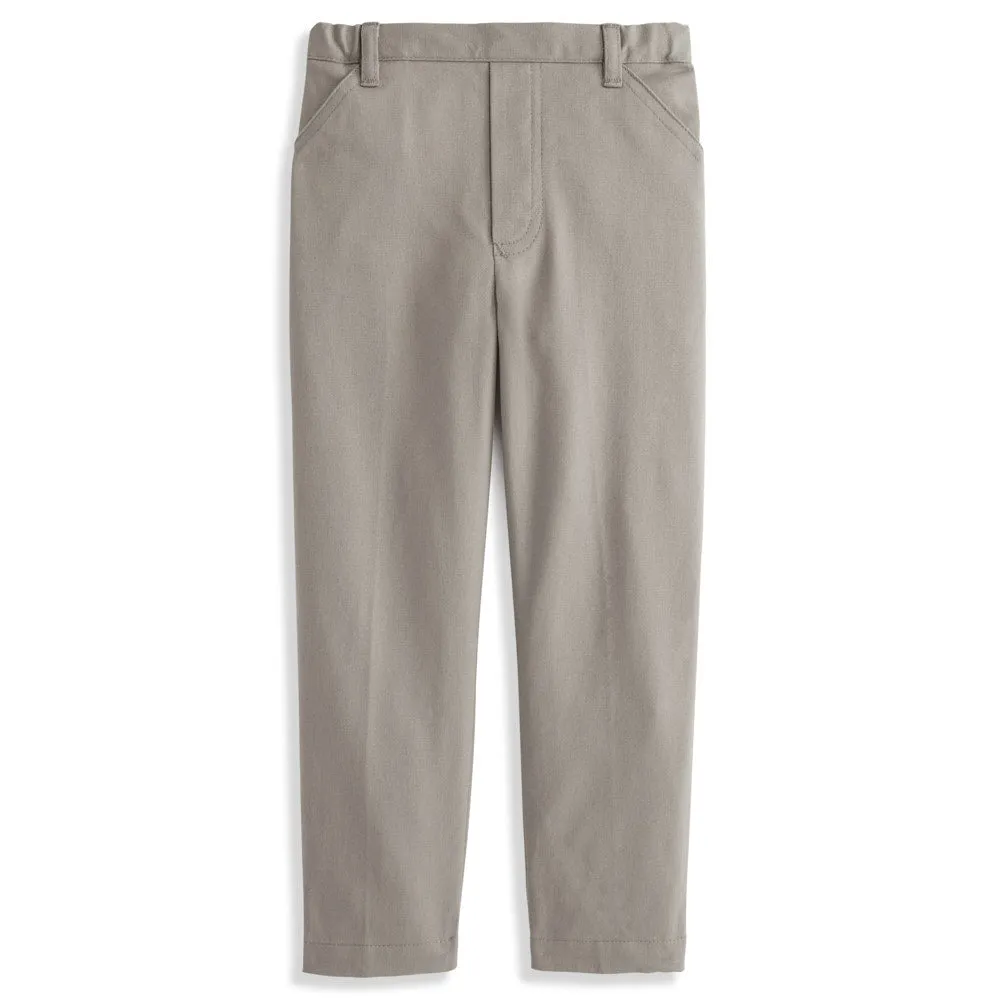 Twill Faux Zip Pant -- Metal Grey