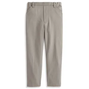 Twill Faux Zip Pant -- Metal Grey