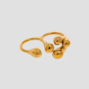 Two-Finger Molecule 18k Gold Ring