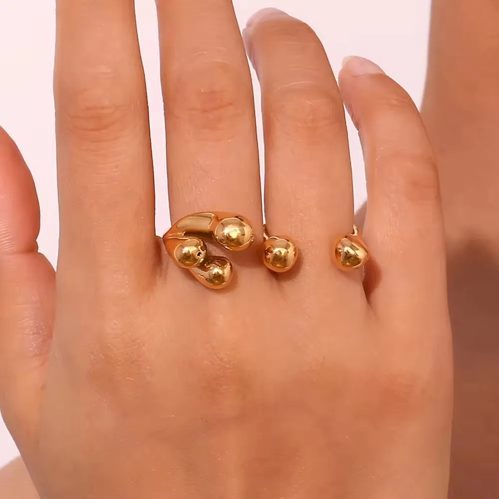 Two-Finger Molecule 18k Gold Ring
