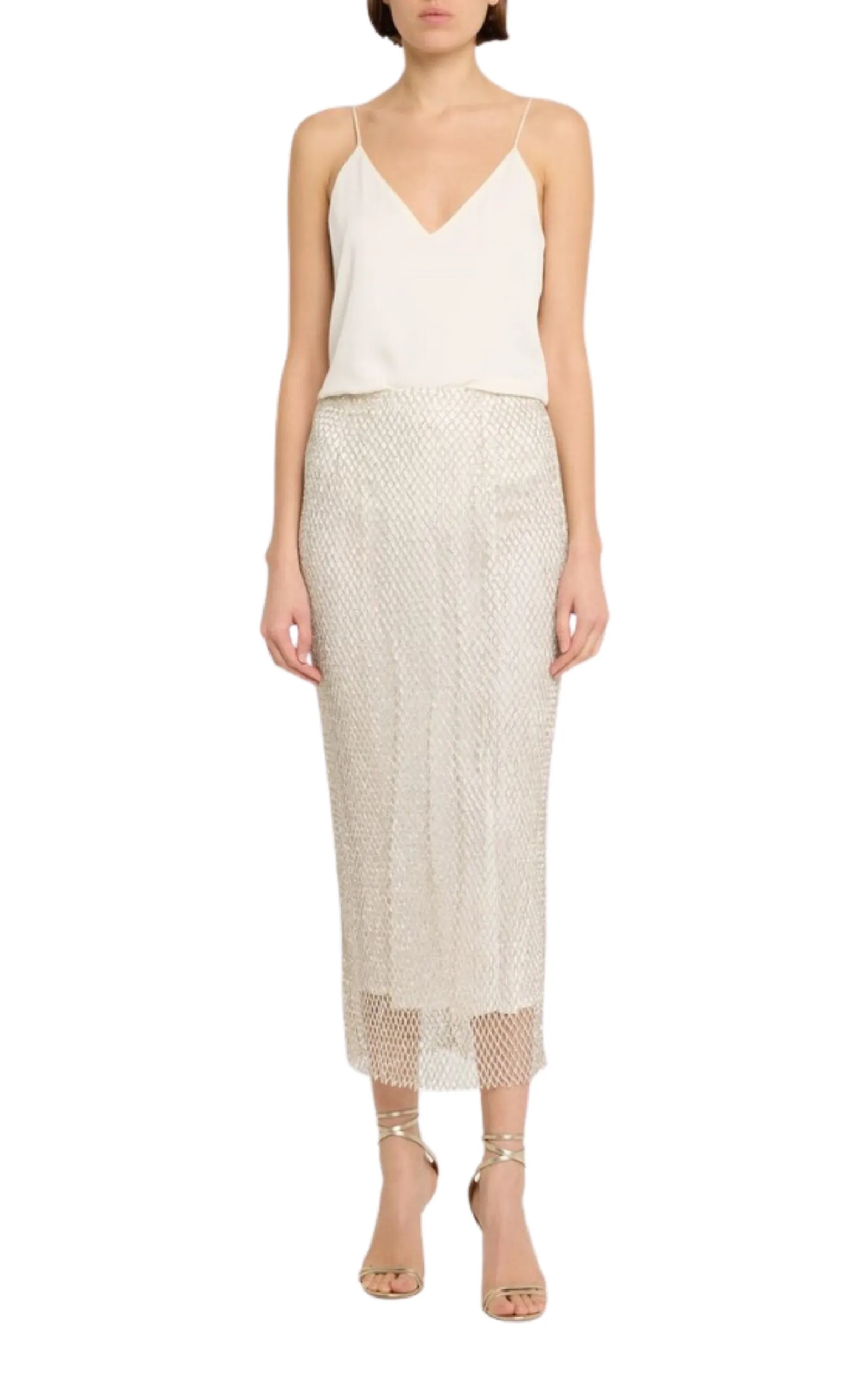 Ulla Mesh Rhinestone-Embellished Pencil Skirt