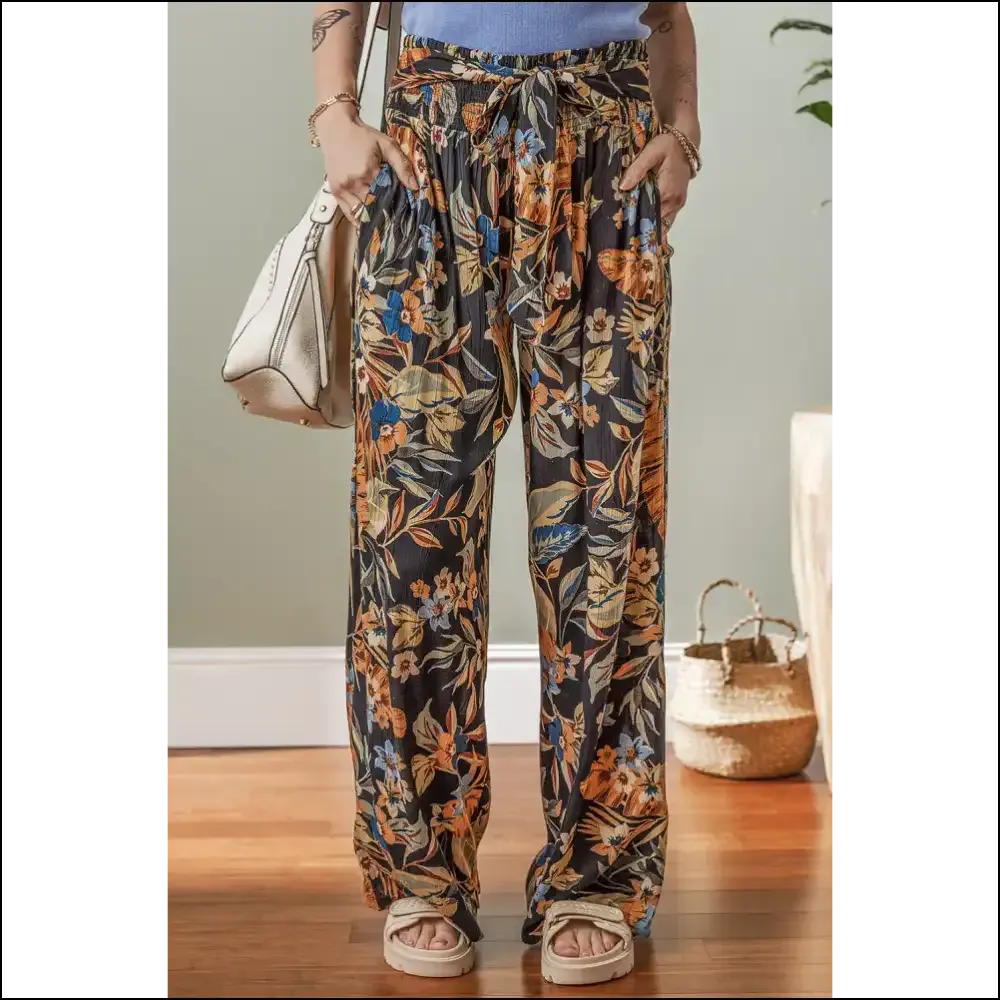 Vibrant Floral Pants: where Tie High Waist Meets Accidental Elegance 🌼 Needful Things
