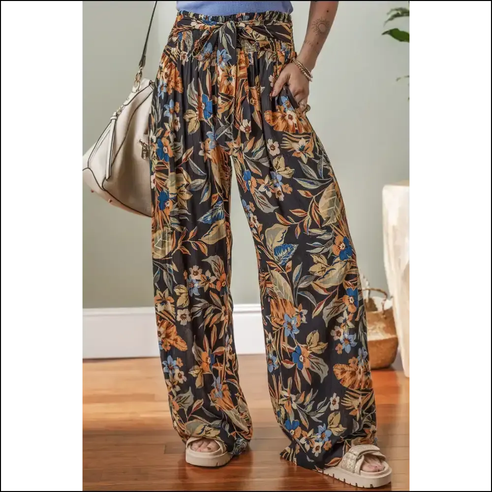 Vibrant Floral Pants: where Tie High Waist Meets Accidental Elegance 🌼 Needful Things