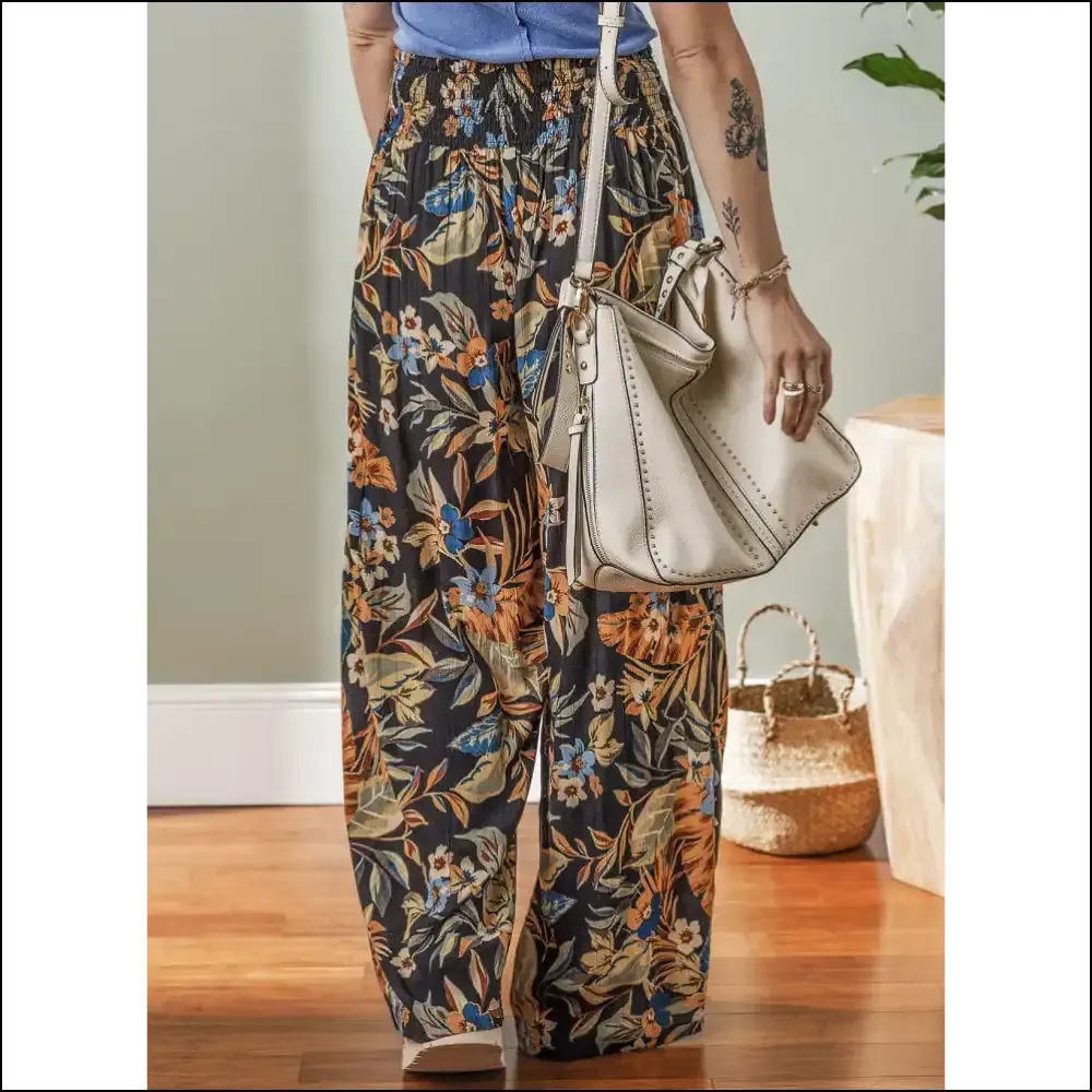Vibrant Floral Pants: where Tie High Waist Meets Accidental Elegance 🌼 Needful Things