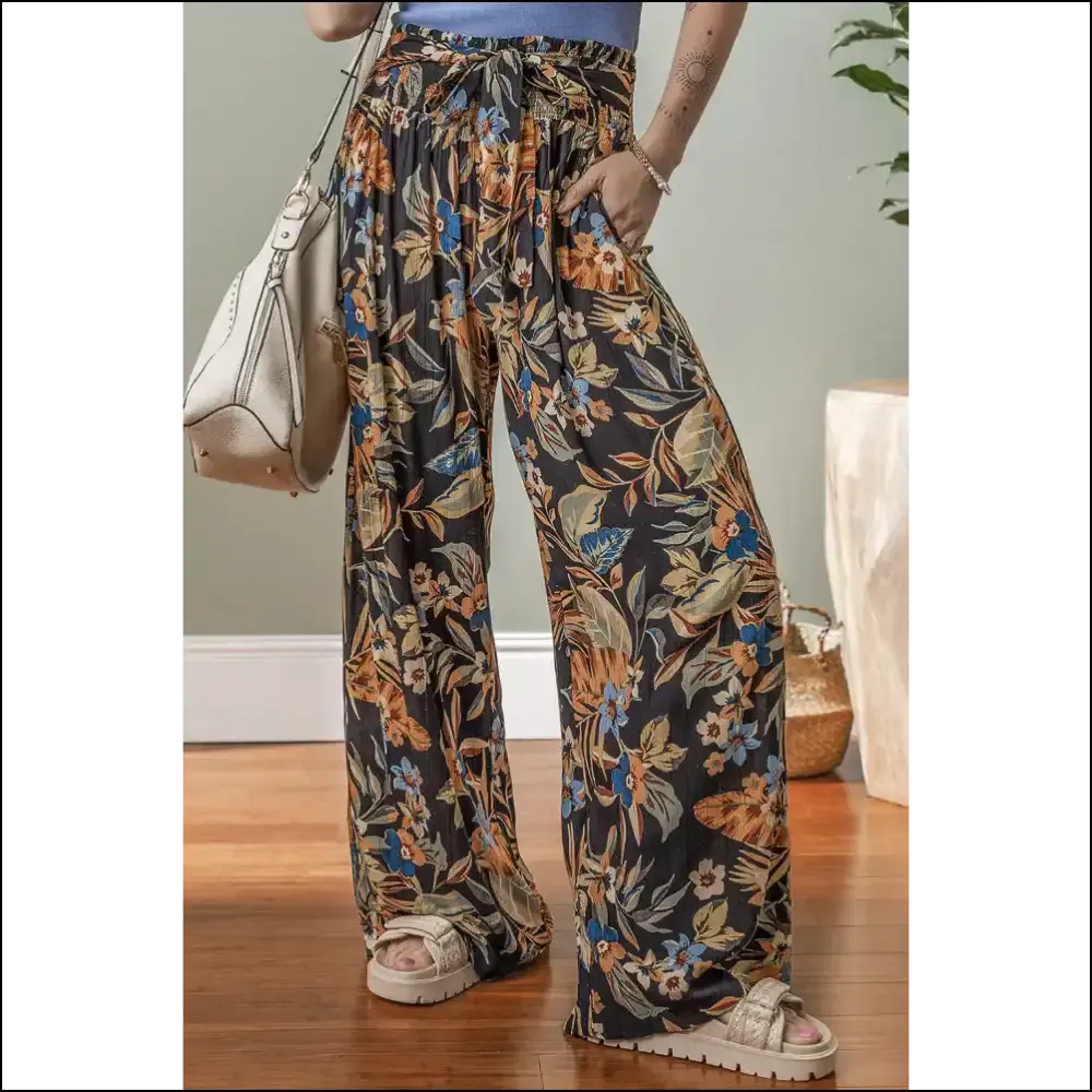 Vibrant Floral Pants: where Tie High Waist Meets Accidental Elegance 🌼 Needful Things