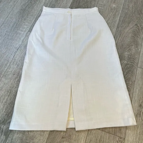 VINTAGE White Midi Pencil Skirt, Size 2-4