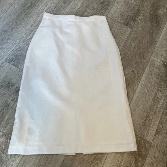 VINTAGE White Midi Pencil Skirt, Size 2-4