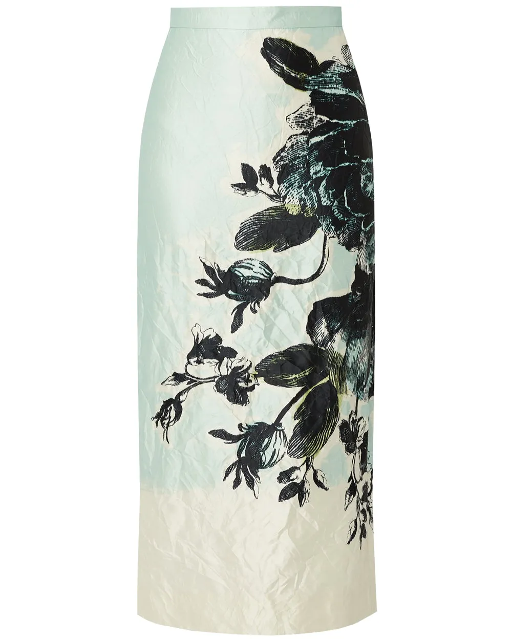 Violetta Etch Duck Egg Pencil Skirt