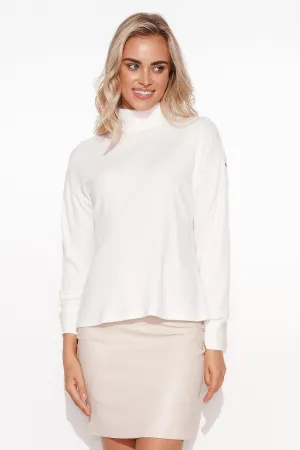 Voluminous Ribbed Turtleneck Blouse