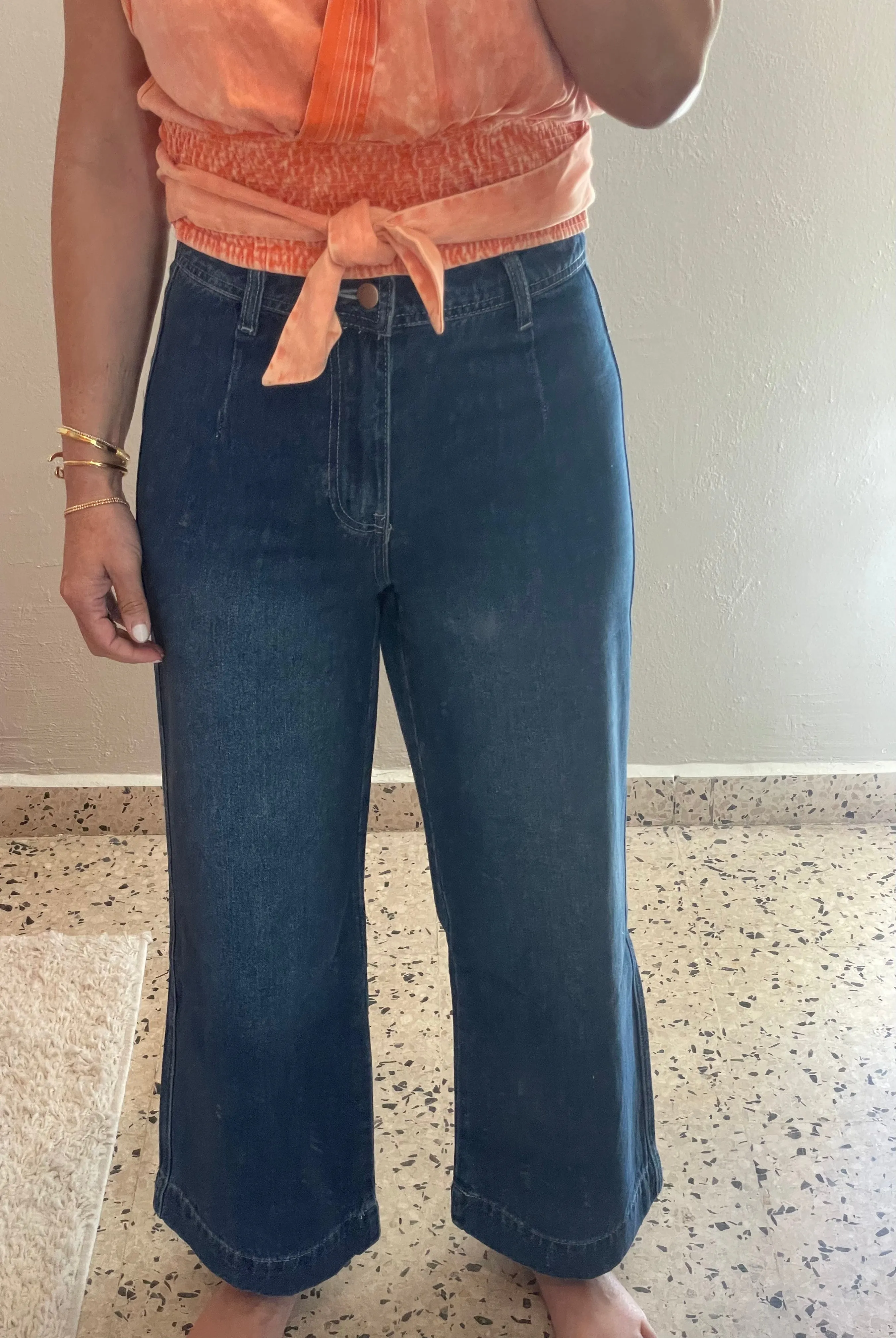 Washed Denim Pants