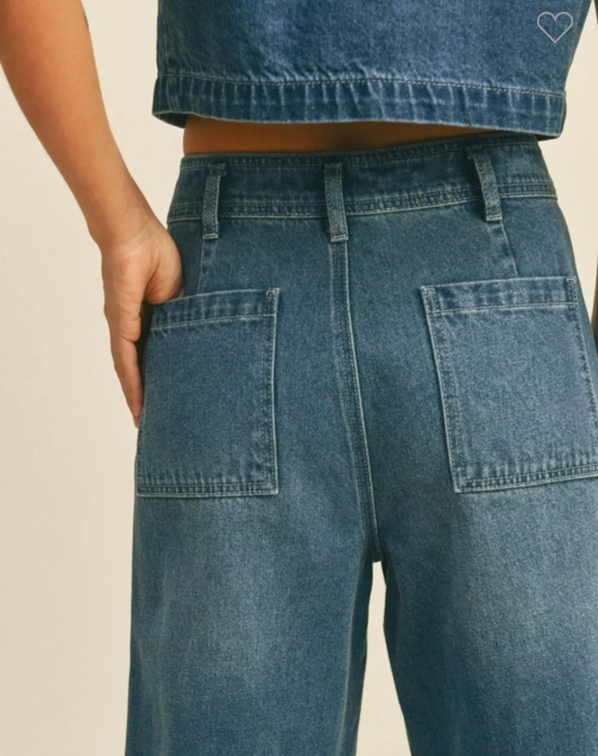 Washed Denim Pants