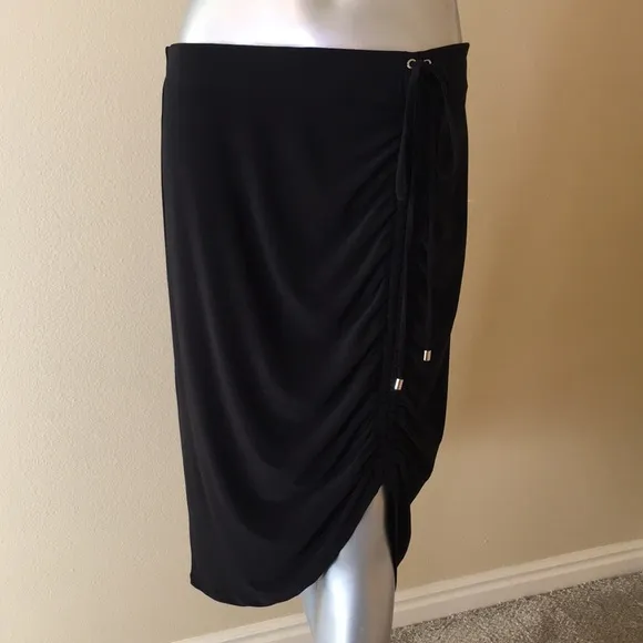 WHBM | Matte Jersey Ruched Pencil Skirt Black