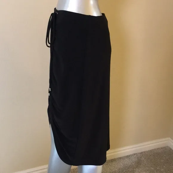 WHBM | Matte Jersey Ruched Pencil Skirt Black