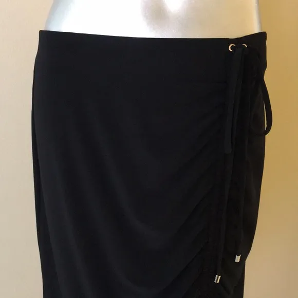 WHBM | Matte Jersey Ruched Pencil Skirt Black