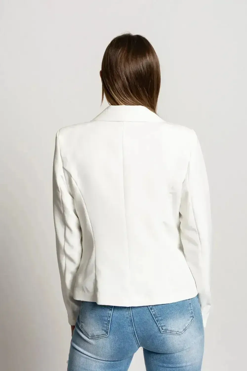 White Softina Classic Blazer - Italian Tailored | Femstylo