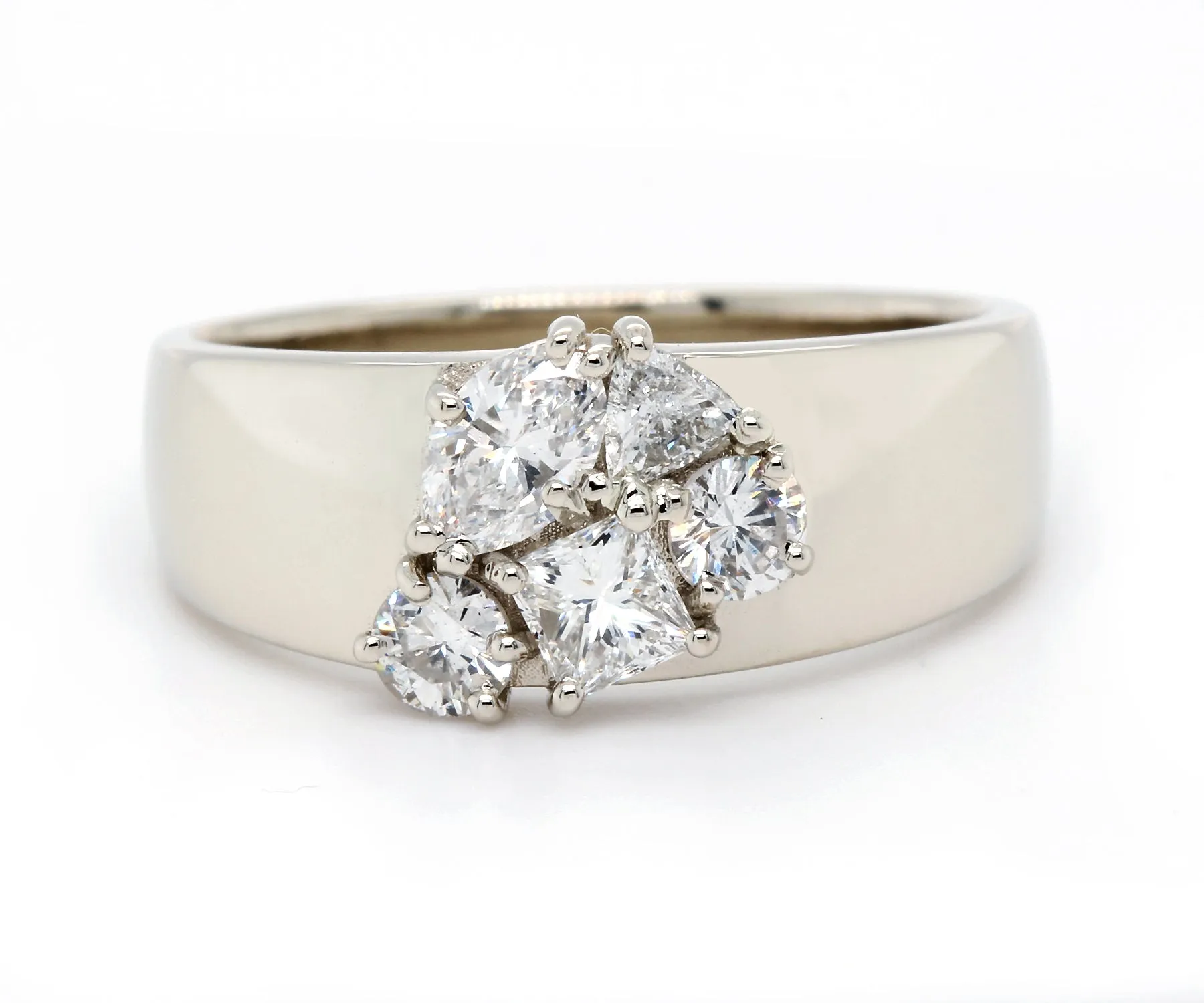 Wide Cluster Diamond Ring