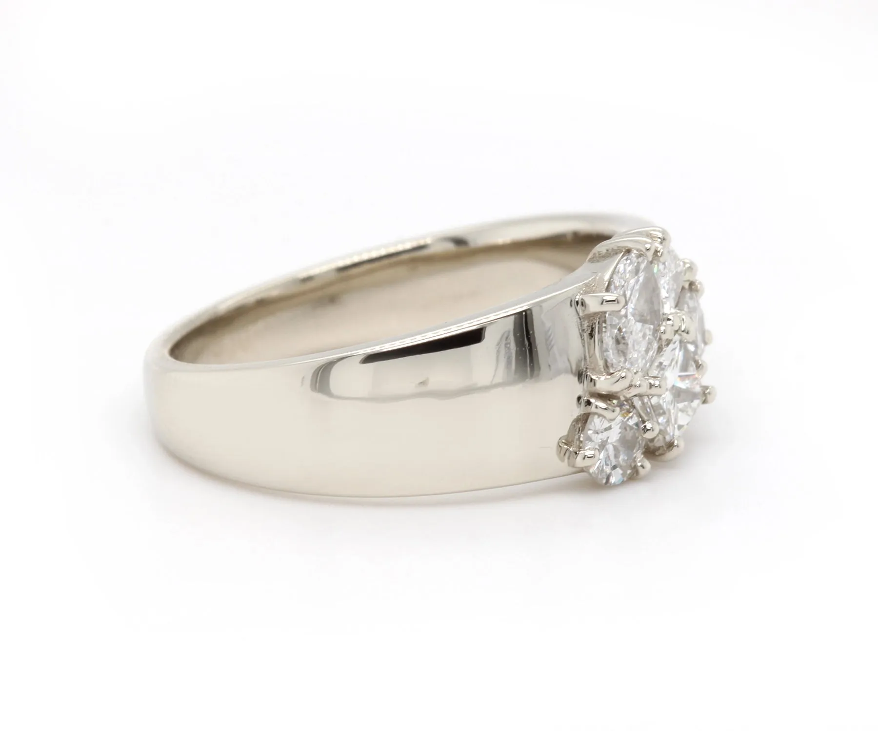 Wide Cluster Diamond Ring