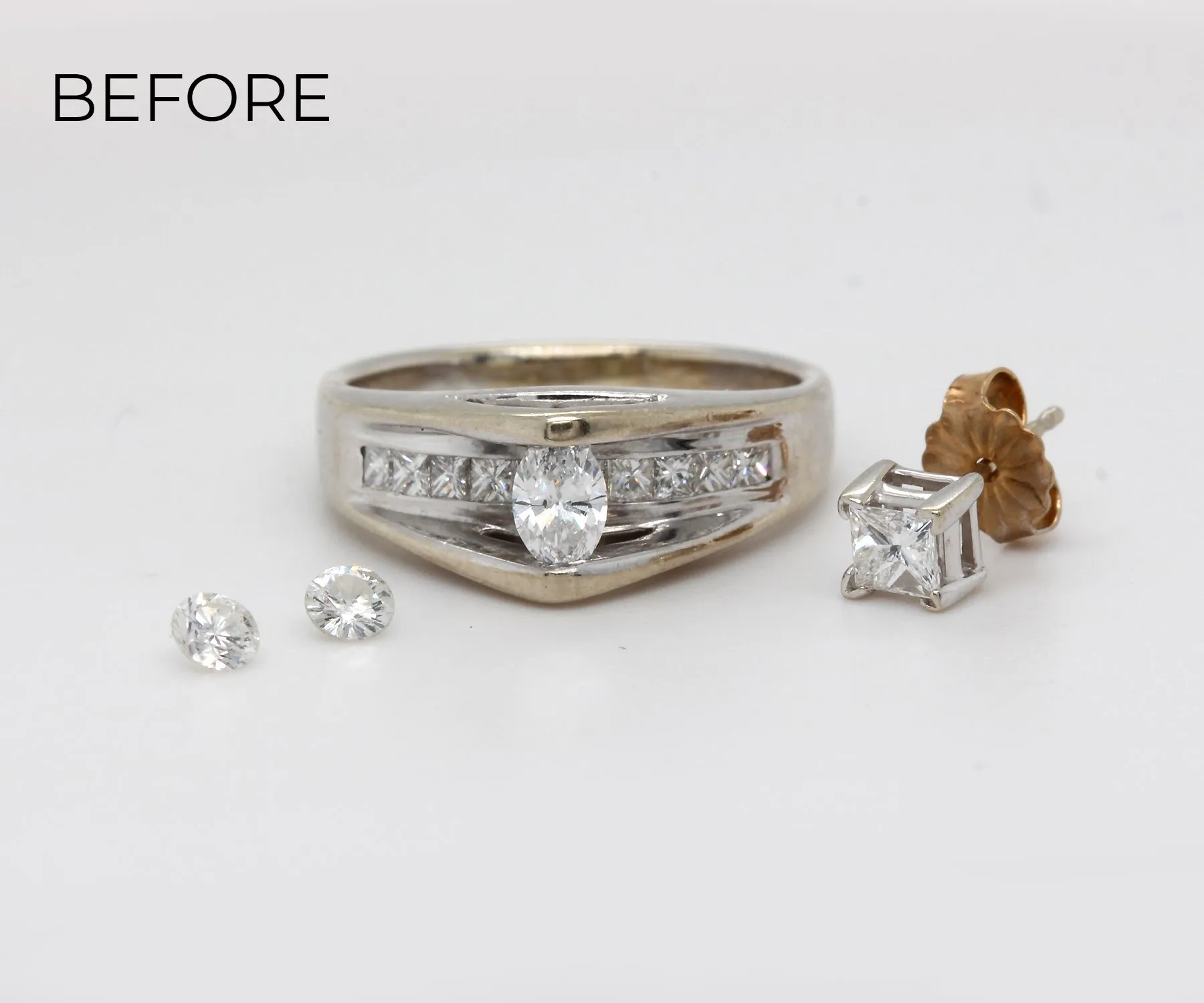 Wide Cluster Diamond Ring