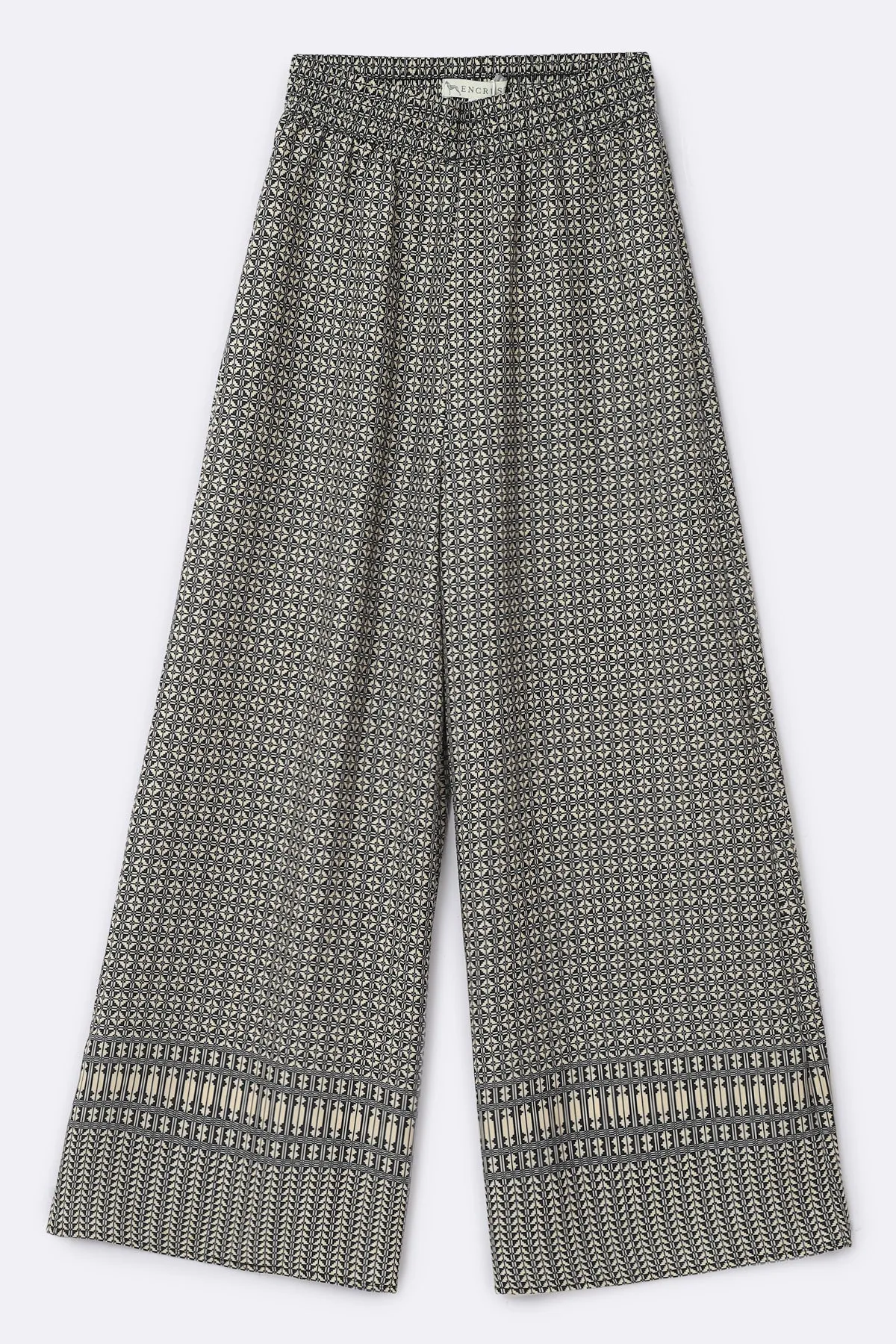 Wide Leg trouser with elasticated waist band in Ankle Length