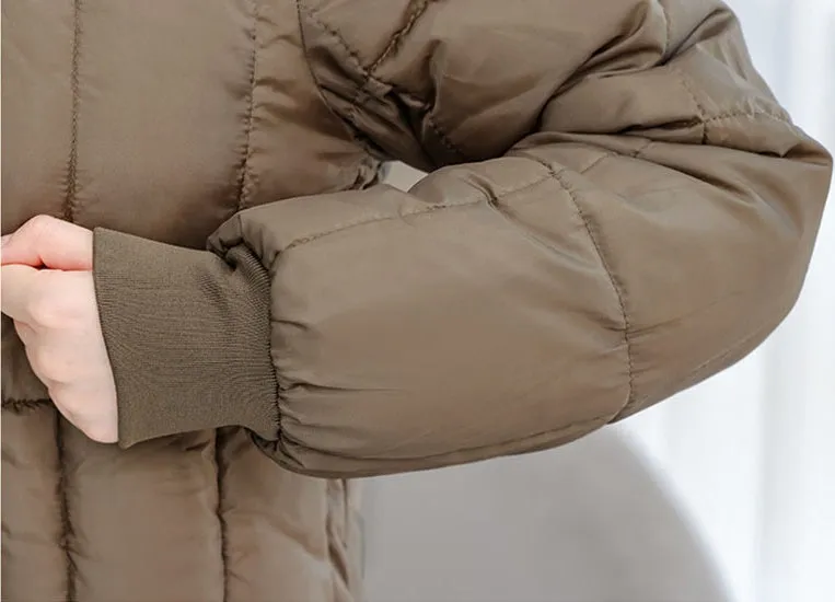 Windproof and Stain-Resistant Hip-Length Parka for Women