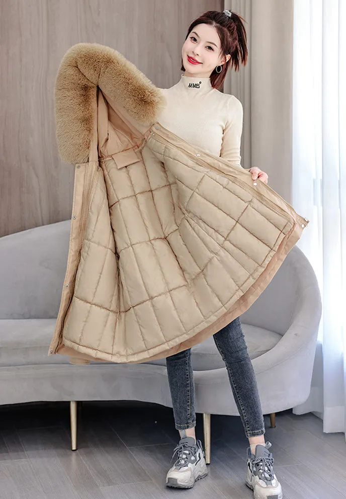 Windproof and Stain-Resistant Hip-Length Parka for Women