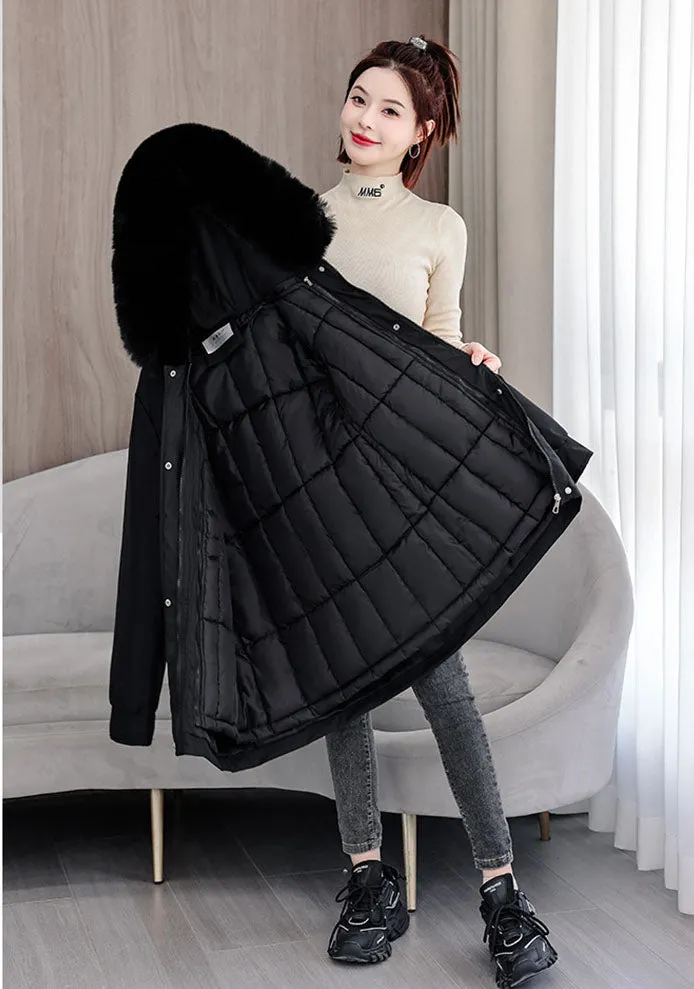 Windproof and Stain-Resistant Hip-Length Parka for Women