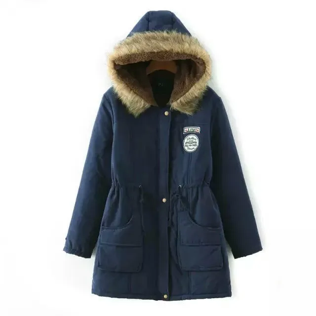 Winter Women Coat Parka Casual Outwear Military Hooded Coat Woman Clothes Fur Coats manteau female Winter Jacket for Women