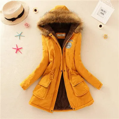 Winter Womens Parka Casual Outwear Military Hooded Coat Winter Jacket Women Fur Coats Women's Winter Jackets And Coats SD30