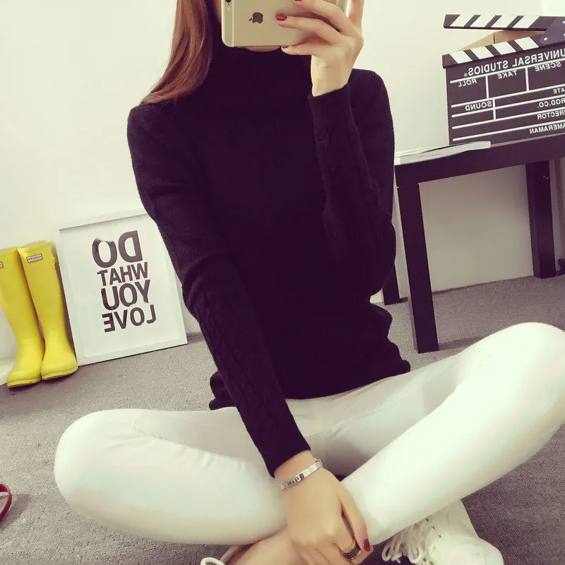 Women Sweaters And Pullovers Sweater Women Winter turtleneck sweater twisted thickening slim pullover sweater