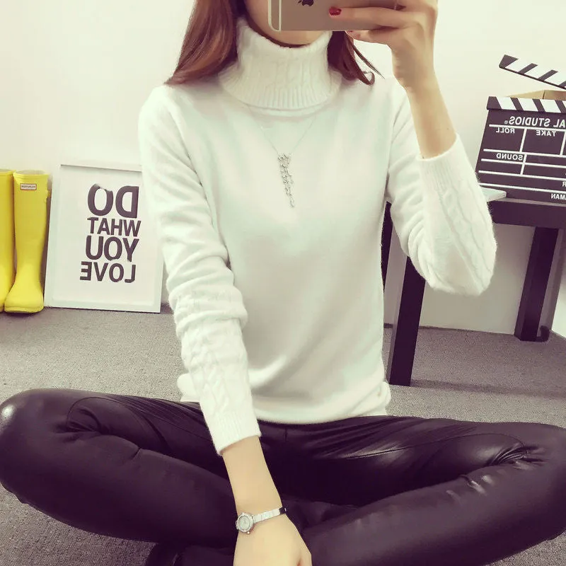 Women Sweaters And Pullovers Sweater Women Winter turtleneck sweater twisted thickening slim pullover sweater