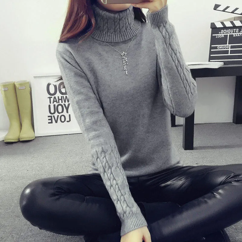 Women Sweaters And Pullovers Sweater Women Winter turtleneck sweater twisted thickening slim pullover sweater
