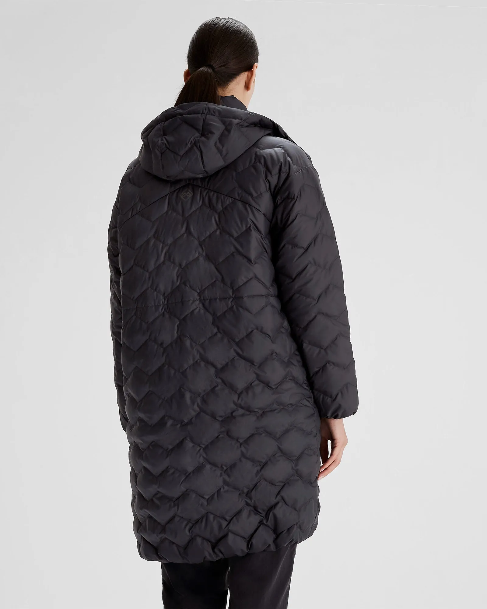Women's Any Time Down Hooded Parka - Black Stingray