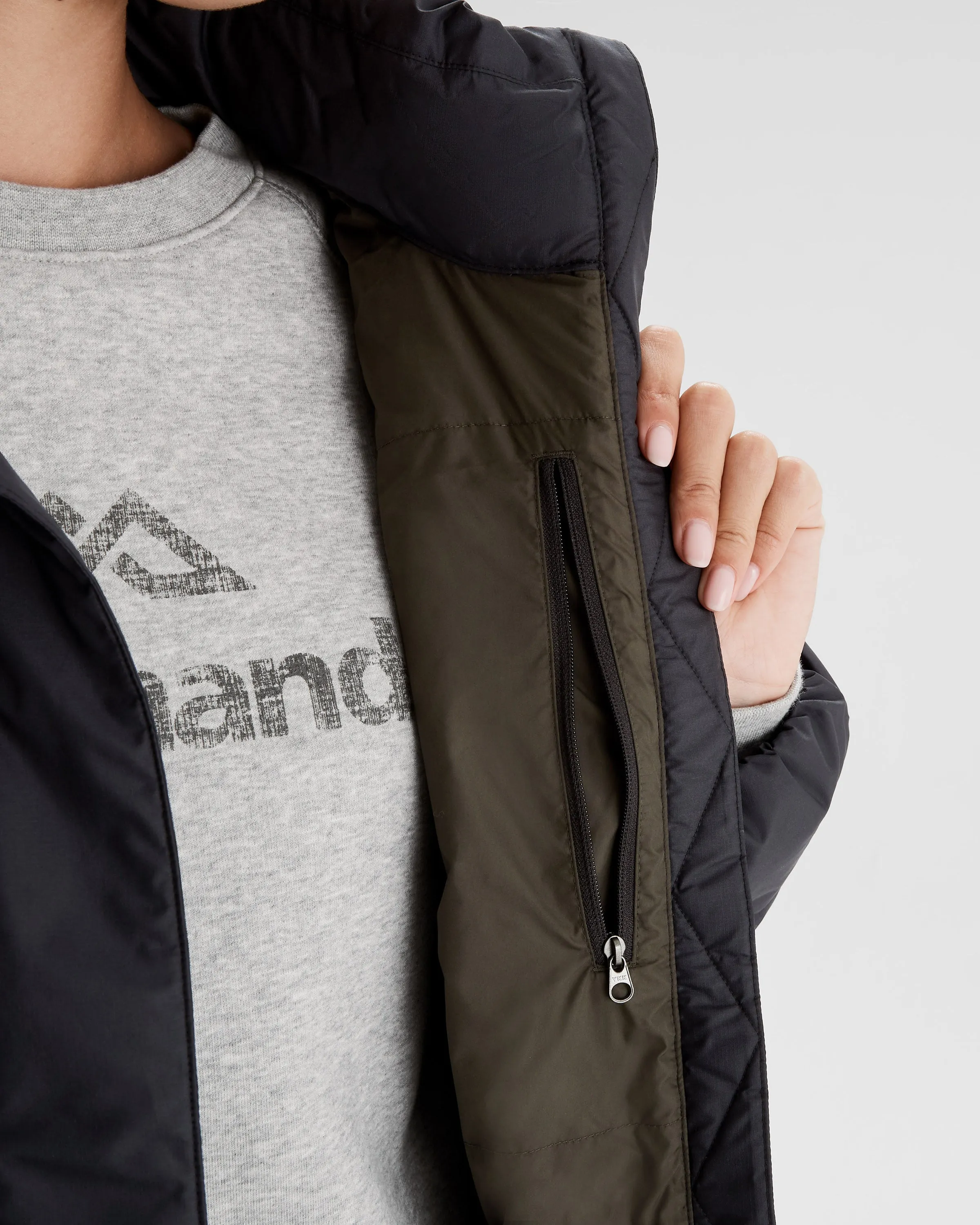 Women's Any Time Down Hooded Parka - Black Stingray