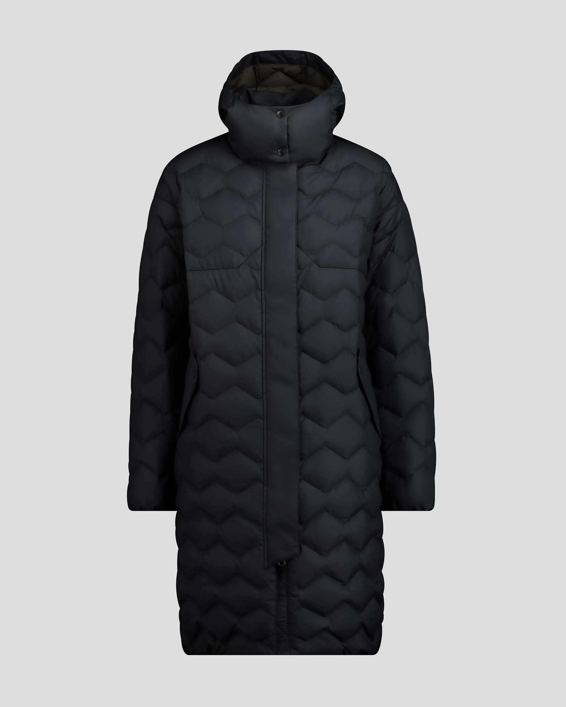 Women's Any Time Down Hooded Parka - Black Stingray