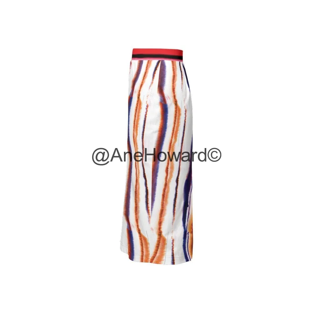 Women’s Back Split Pencil Skirt Orange Splash