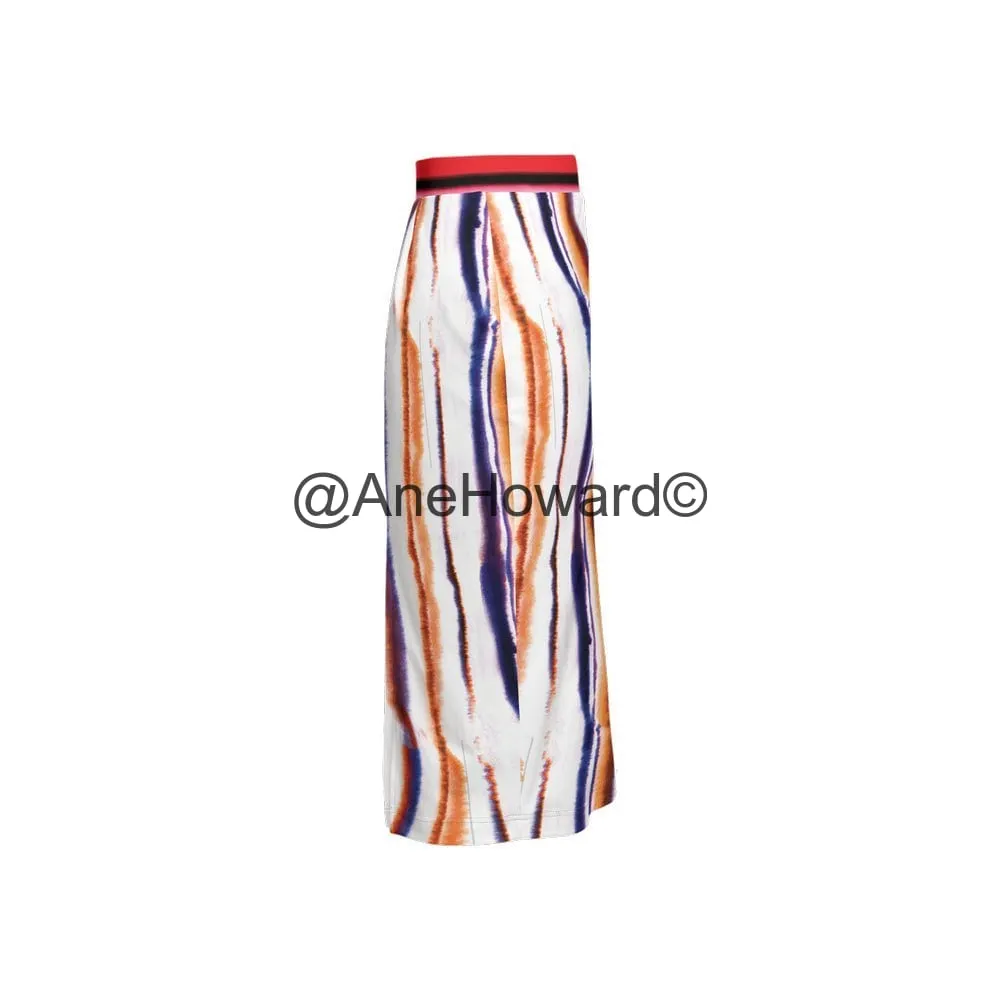 Women’s Back Split Pencil Skirt Orange Splash