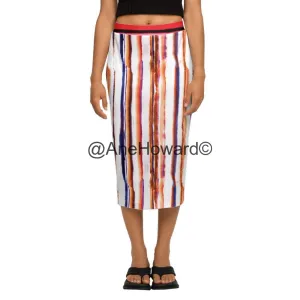 Women’s Back Split Pencil Skirt Orange Splash