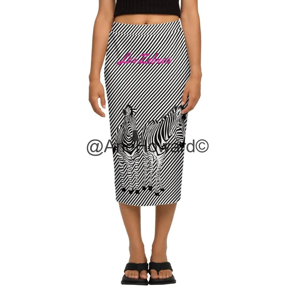 Women’s Back Split Pencil Skirt Zebres