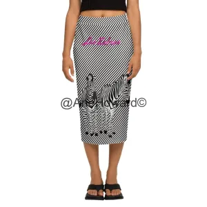 Women’s Back Split Pencil Skirt Zebres