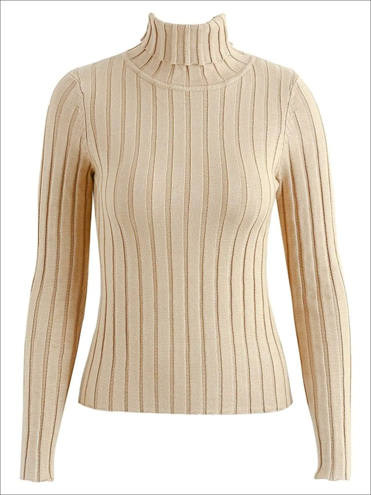 Women's Casual Knit Turtleneck Long Sleeve Sweater